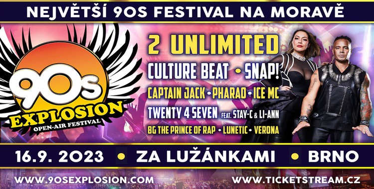 2 Unlimited a Culture Beat na brněnském festivalu 90s Explosion!