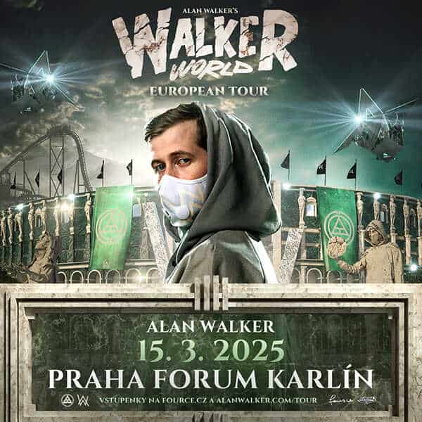 Norská megastar, DJ a producent Alan Walker vystoupí v březnu 2025 v pražském Foru Karlín.