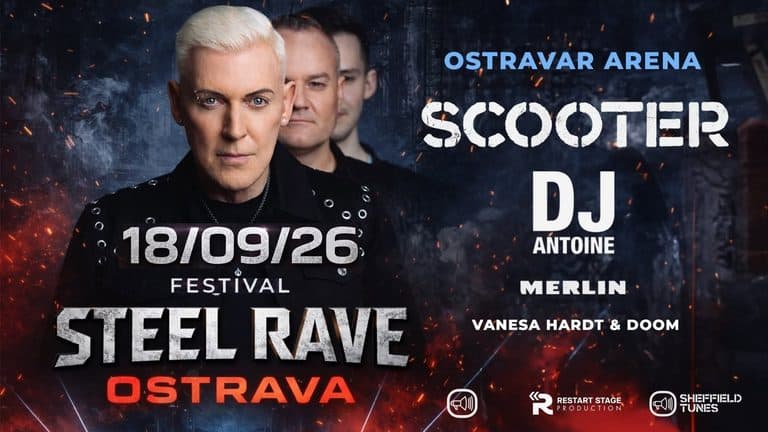 Steel Rave Ostrava 2026: Ostravar Arénu ovládnou legendární Scooter a DJ Antoine